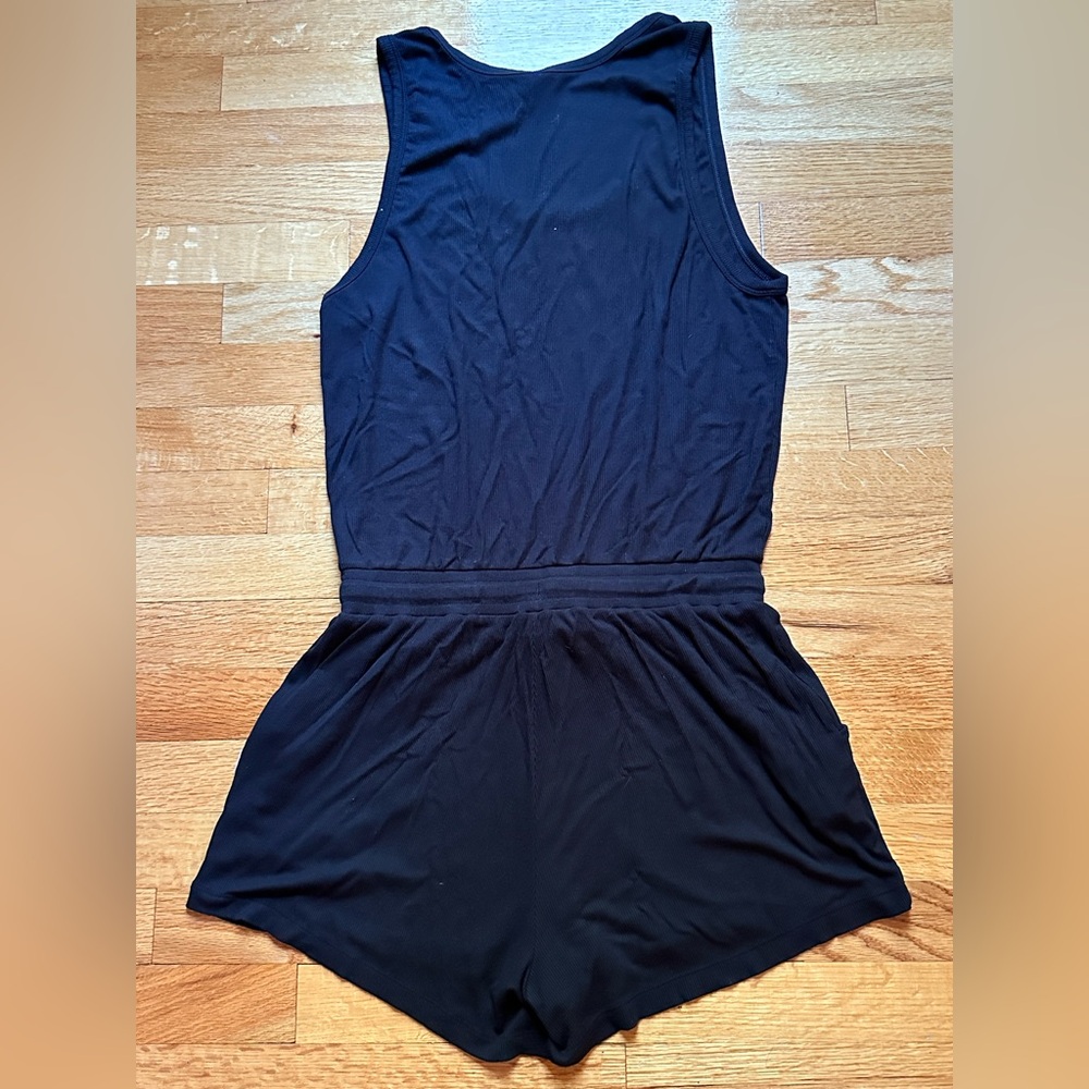 Vuori Black Tank Romper with Drawstring - Picture 2 of 5